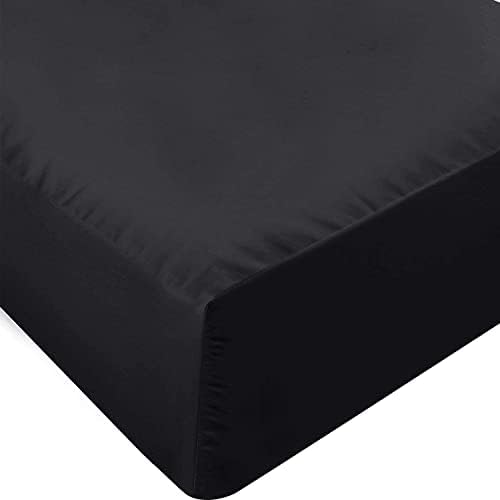 NHNHN Fitted Sheet Full Size Black 54x75