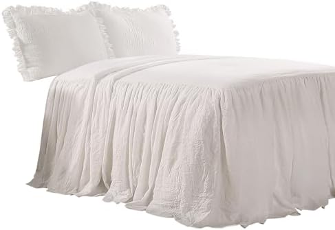 Lush Decor Ruffle Skirt Bedspread Set - 3 Piece King White