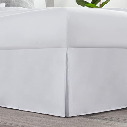 Nestl White Bed Skirt Queen Size - 14 Inch Drop