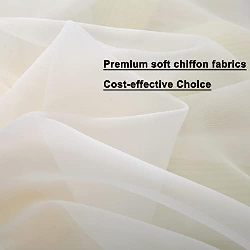 WANFASO White Canopy Bed Curtain for Queen Bed 8PCS Chiffon Panels