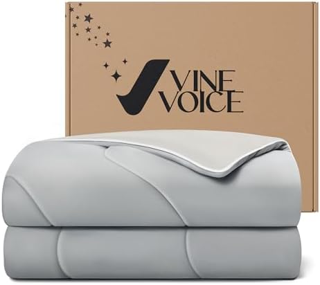 Vine Voice Cooling Blanket Queen Size - 90x90 Silver Gray