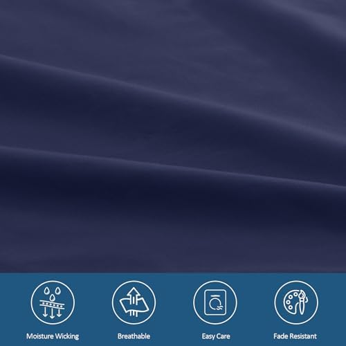 Moonsea Deep Pocket Twin Sheets Set for Kids Air Mattress - Navy Blue