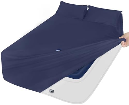 Moonsea Deep Pocket Twin Sheets Set for Kids Air Mattress - Navy Blue
