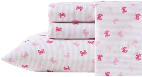 Nautica Kids Twin XL Sheet Set - Axton Crab Pink