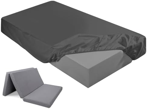 Breling Dark Gray Twin Fitted Sheet for Camp Bunk Beds