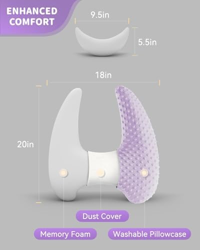 Memory Foam Kids Travel Pillow with Velvet Dots and Adjustable Straps