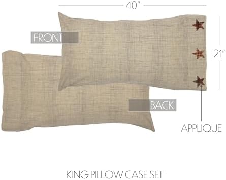 VHC Brands Abilene Star Pillow Case Set of 2 Tan