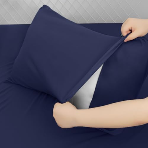 Moonsea Deep Pocket Twin Sheets Set for Kids Air Mattress - Navy Blue