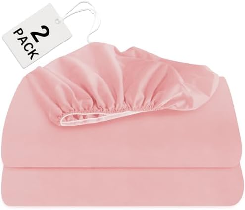Biloban Twin Fitted Sheet 2 Pack Pink