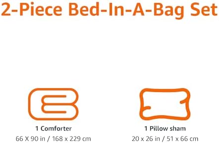 Amazon Basics Kids Comforter and Pillow Sham Set Red Twin