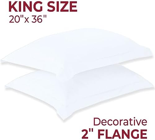 Mellanni Pillow Shams Set - 2 PC Luxury Cooling White