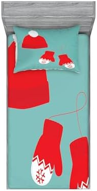 Ambesonne Christmas Sheet and Pillow Sham Set TwinXL