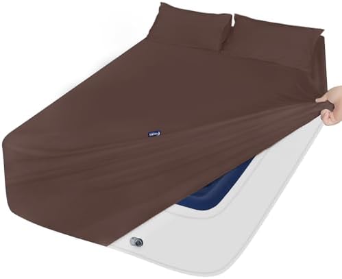 Moonsea Deep Pocket Twin Sheet Set for Kids Air Mattress - Brown