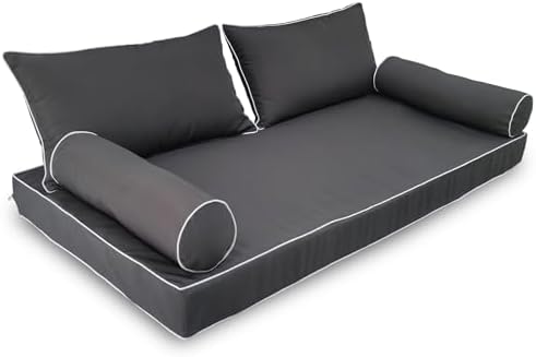 Durable Outdoor Daybed Cushion Cover Twin - Dark Gray