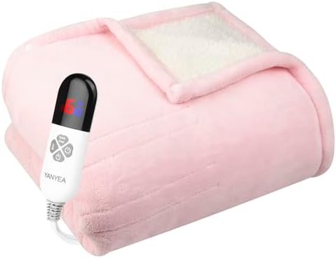 YANYEA Electric Heated Throw Blanket with 6 Heat Settings