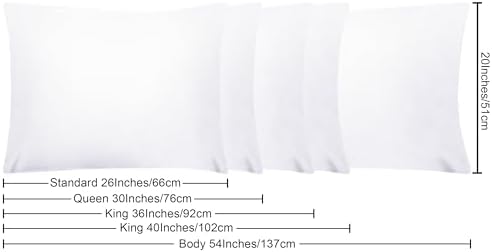 NTBAY Body Pillowcase - 20x54 Inches White Microfiber