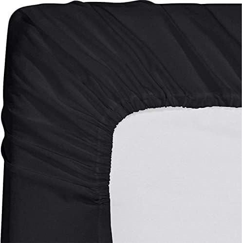NHNHN Fitted Sheet Full Size Black 54x75
