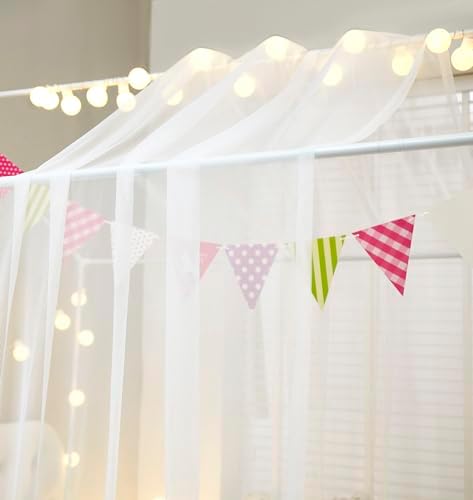 Mengersi Bed Canopy with Lights TwinTwin XL White