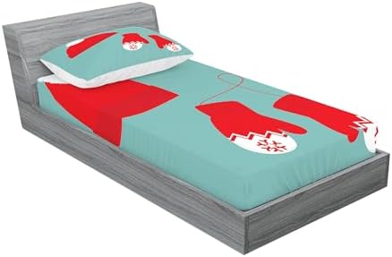 Ambesonne Christmas Sheet and Pillow Sham Set TwinXL