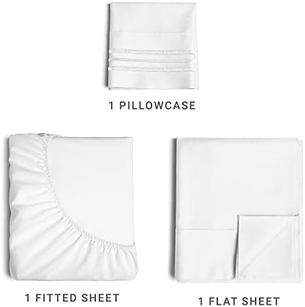 CGK Unlimited Twin Size 3 Piece Sheet Set - White