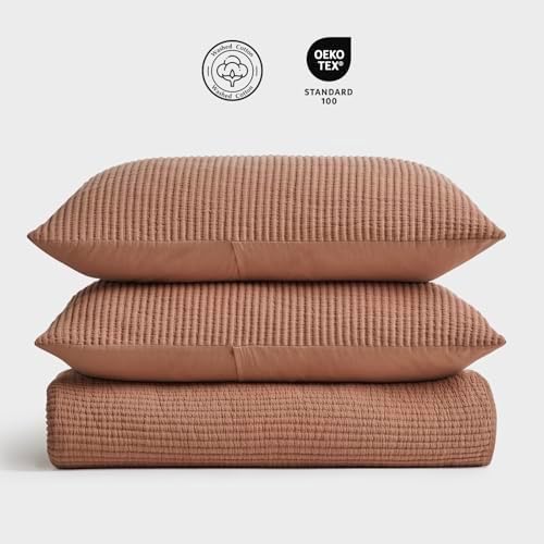 EVERGRACE Cotton Coverlet Set King Size 3 Pieces