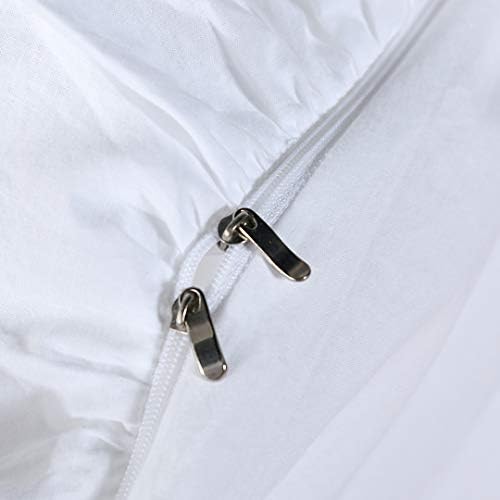 QSH White Ruffle Twin Duvet Cover Set 3 Pieces