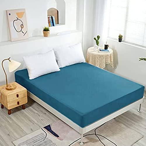NHNHN Fitted Sheet Full Size Turquoise