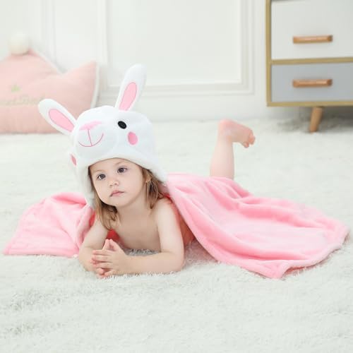 Arkwida Baby Hoodie Towel with Hood Flannel Blanket for Kids