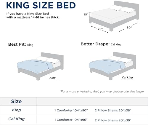 Bedsure King Comforter Set - 104x90 Beige Microfiber