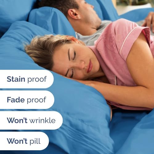CGK Unlimited Wrap Around Bed Skirt 2 Pillowcases Bundle - Denim Blue