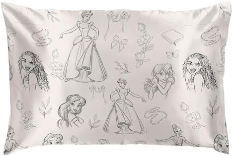 Jay Franco Disney Princess Satin Pillowcase - 20x30 Inch Beige