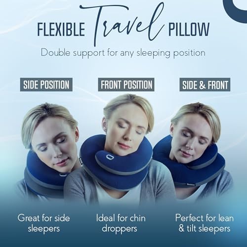 BCOZZY Pillow Bundle 2 Travel Neck Pillows - Leopard Hearts