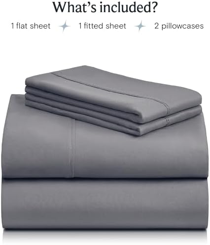 LuxClub 4 PC Queen Sheet Set - Light Grey