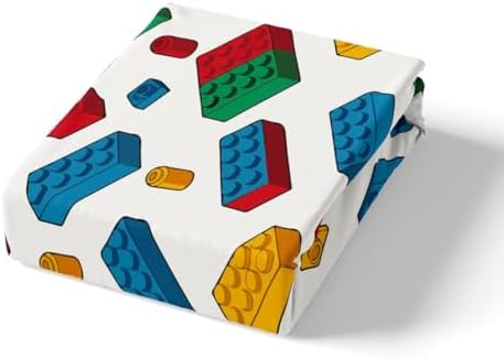 Feelyou Building Blocks Fitted Sheet Twin Size Kids Toy Bedding Set