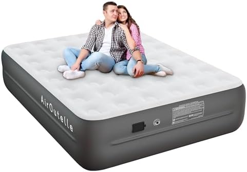AirOutelle Queen Air Mattress with Rechargeable Pump - 18 Gray