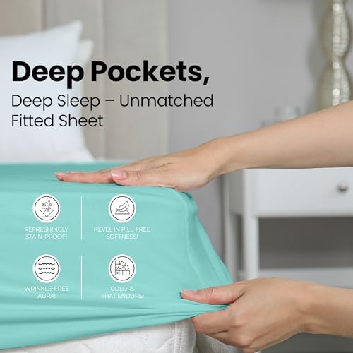 Utopia Bedding Twin Fitted Sheet - Spa Blue