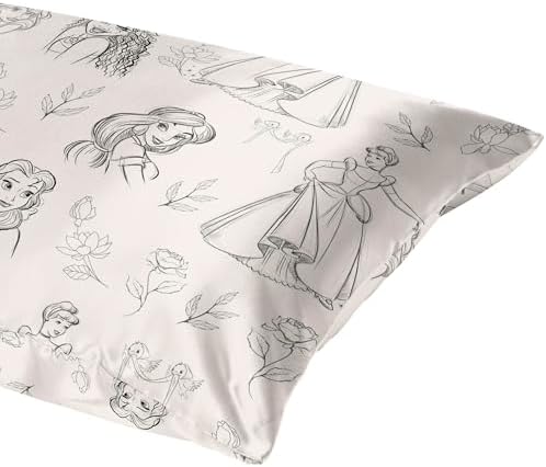 Jay Franco Disney Princess Satin Pillowcase - 20x30 Inch Beige