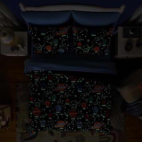 Glow in the Dark Space Comforter Set for Kids - Twin Bedding