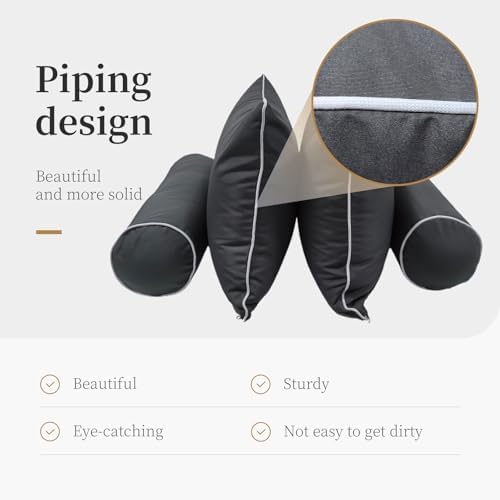 Durable Outdoor Daybed Cushion Cover Twin - Dark Gray