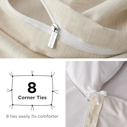 Bedsure Duvet Cover Twin Set - Soft Fluffy Cationic Print with Zipper Closure