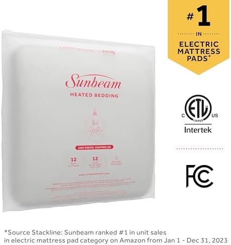 Sunbeam Wi-Fi Mattress Pad with 10 Heat Settings Queen Size