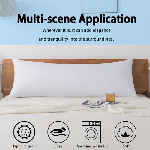 BedTreat Full Body Pillow Insert - 20 X 54 White