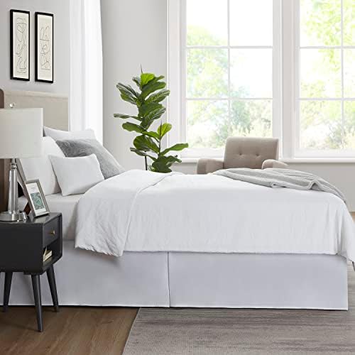 Nestl White Bed Skirt Queen Size - 14 Inch Drop