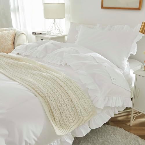 Brandream Organic Cotton Duvet Cover Set 2pcs TwinTwin XL White