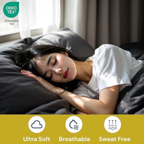 FEEKO Cal King 4 Piece Sheet Set - Hotel Luxury Microfiber Dark Grey