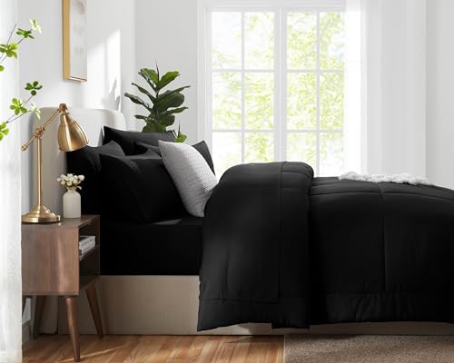 CozyLux Black Twin XL Comforter Set 5 Pieces 1