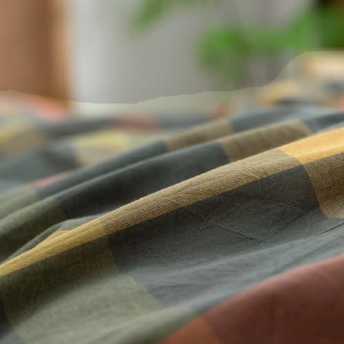 VM VOUGEMARKET Plaid Duvet Cover Set Queen