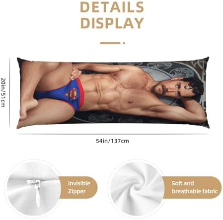 VICRRY Henry Cavill Body Pillow Cover 20x54 Inches