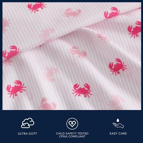 Nautica Kids Twin XL Sheet Set - Axton Crab Pink