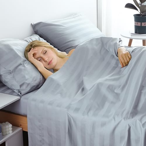 Zaizaihome Cotton Cal King Flat Sheet Only 600 Thread Count 1